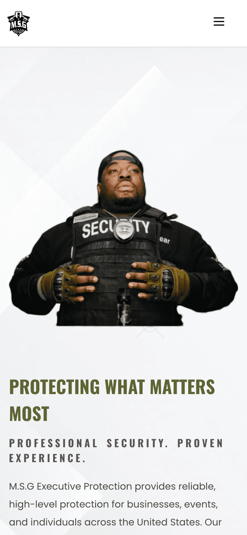MSG Executive Protection website